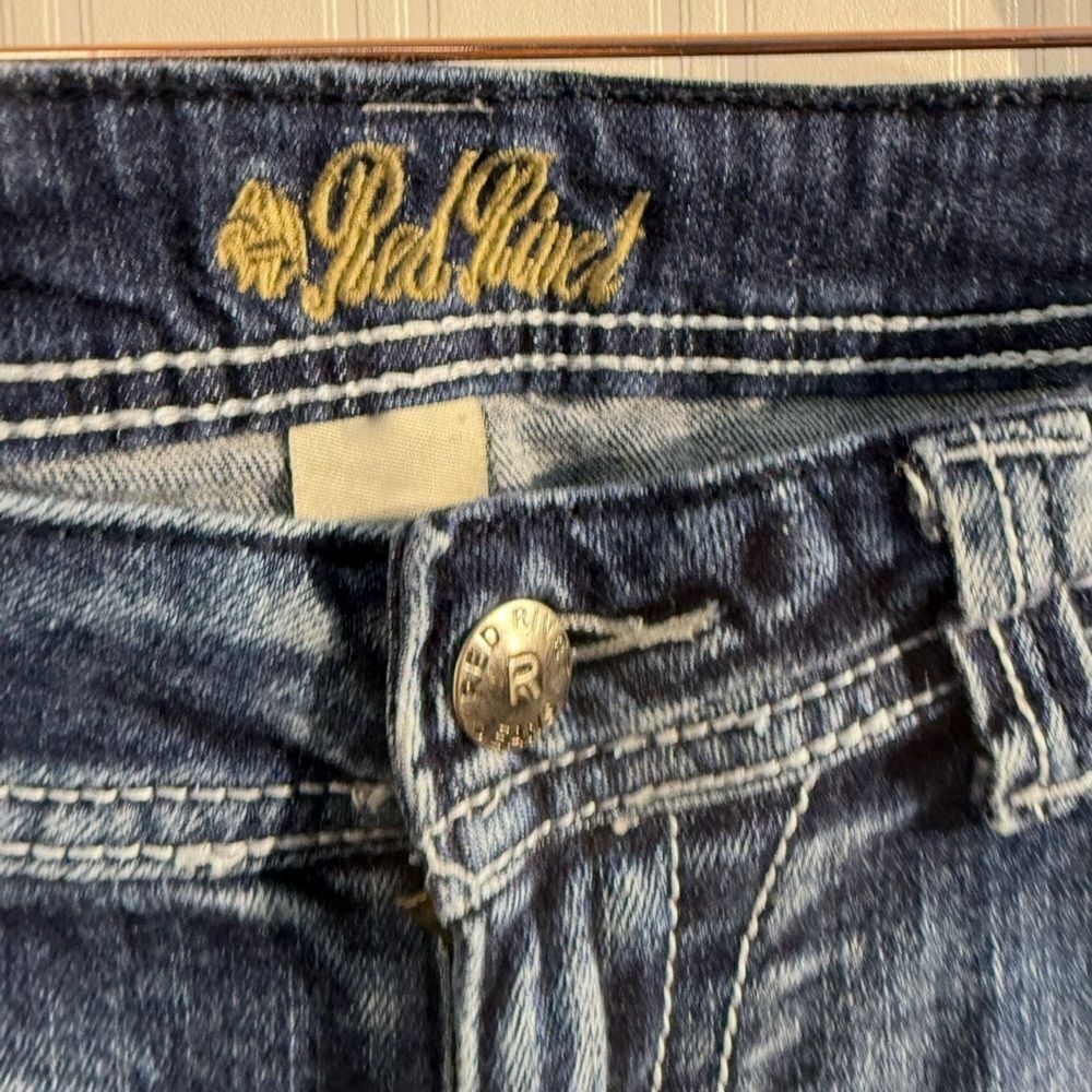 Red Rivet Blue Ankle Cropped Jeans Sz‎ 13-Juniors - Picture 2 of 6